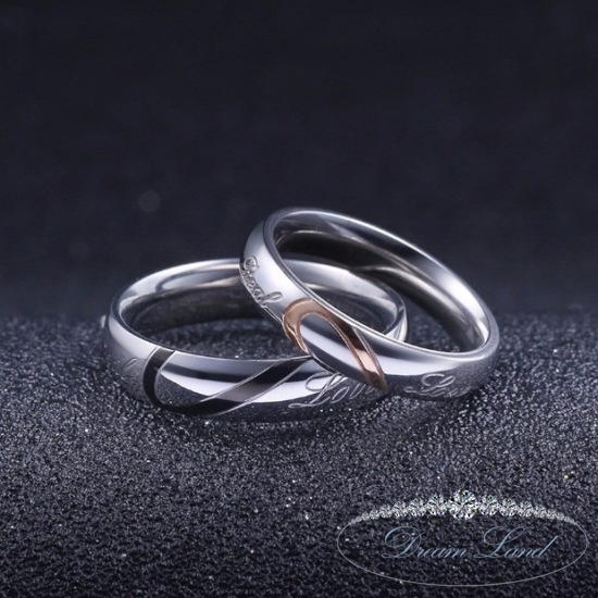 Фото 4. Два сердца Парные кольца для влюбленных из нержавеющей медицинской стали. кольцо