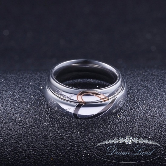 Фото 6. Два сердца Парные кольца для влюбленных из нержавеющей медицинской стали. кольцо