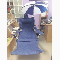 Туристическое кресло складное с подножкой с зонтиком Германия