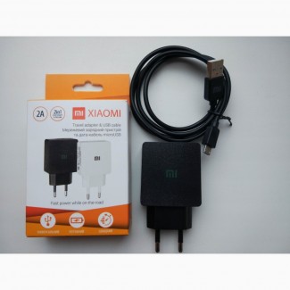 Зарядка сетевое зарядное устройство USB Xiaomi с кабелем MicroUSB на 2 ампера
