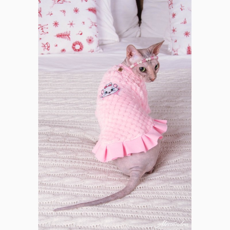 Фото 5. Продам платье кофту для кошек, Кофта - платье с рукавом Frida арт (567-FR)