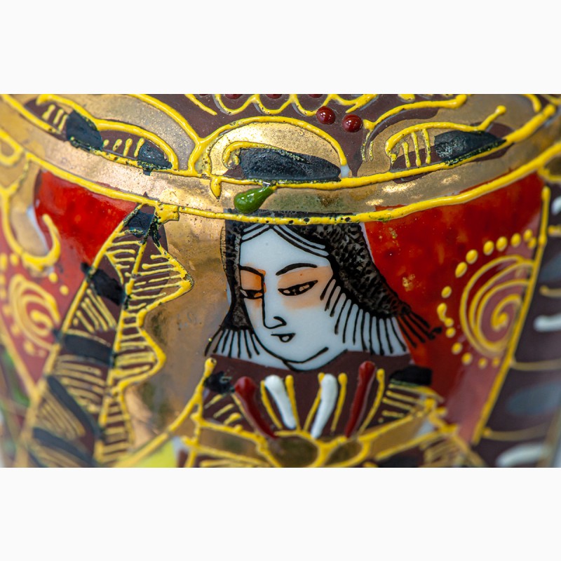 Фото 13. Японская антикварная фарфоровая ваза в позолоте с изображением богини Каннон