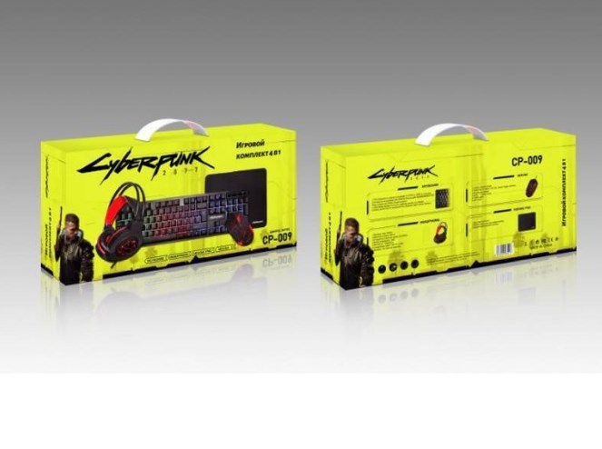 Фото 11. Набор для геймера и фаната культовой видеоигры Cyberpunk Подсветка клавиатуры, мышки