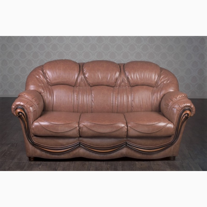 Фото 10. Шкіряний диван з кріслами Малібу в класичному стилі