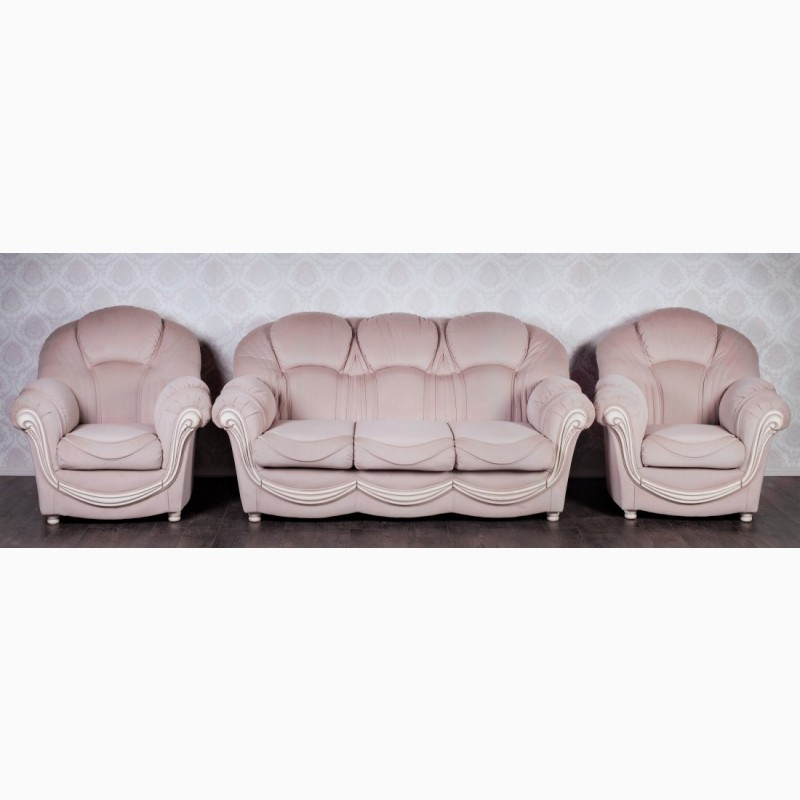 Фото 5. Шкіряний диван з кріслами Малібу в класичному стилі