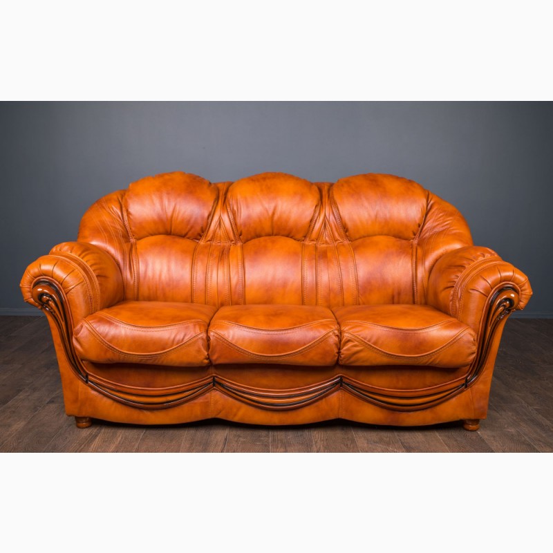 Фото 6. Шкіряний диван з кріслами Малібу в класичному стилі