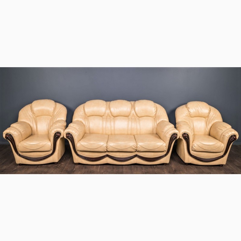 Фото 7. Шкіряний диван з кріслом Малібу класика