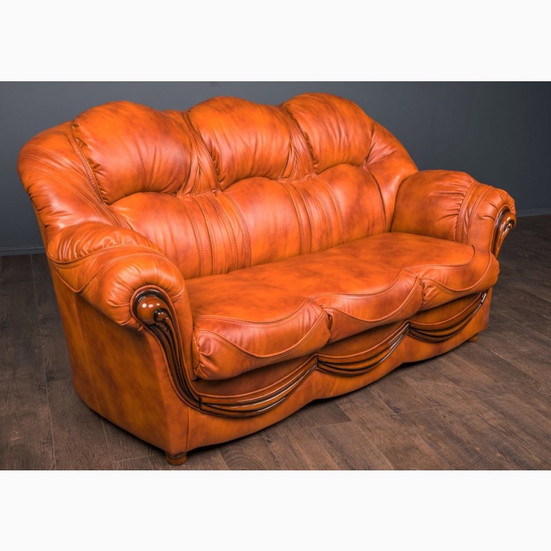 Фото 9. Шкіряний диван з кріслом Малібу класика