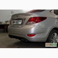 Hyundai Accent 2011+ Накладка на задний бампер дифузор