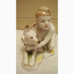 Продам статуэтка Мальчик с собакой Юный пограничник 11 см
