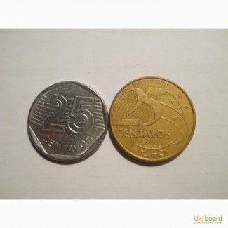 Бразилия-25 центаво (2 разные)