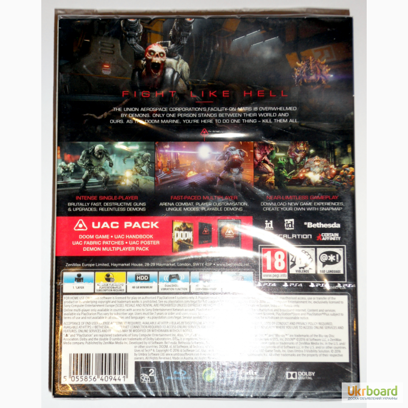 Фото 2. Doom UAC Pack для PS4 новый / РУС версия / в наличии