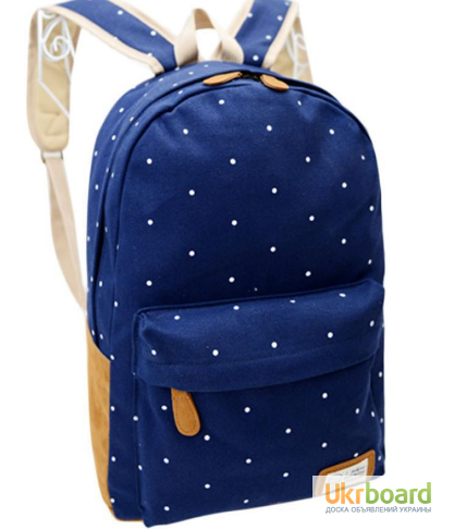 Фото 3. Школьный рюкзак с принтом в горошек