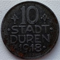 Германия, Дюрен 10 пфеннигов 1918 SD год д89 СОСТОЯНИЕ