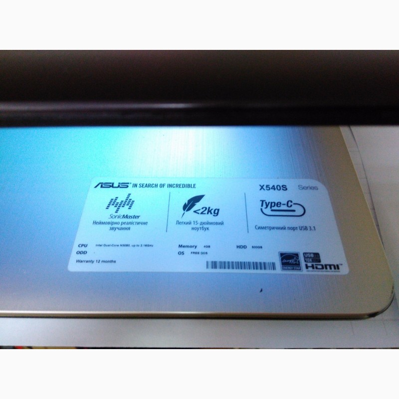 Фото 4. Ноутбук Asus X540s, продам дешево, фото, опис компютера