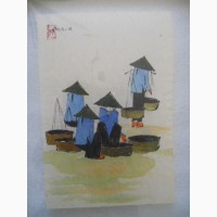 Двухсторонний рисунок на рисовой бумаге