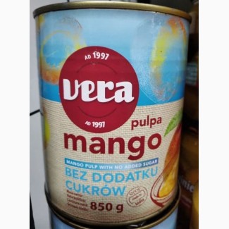 Пюре манго Vera без сахара 850г Польша