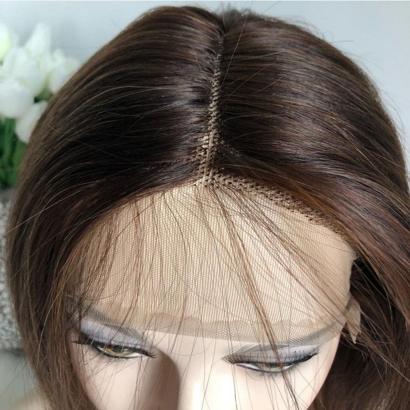 Фото 4. Парик из 100% натуральных волос 102 - женский парик из натуральных волос коричневый 42см