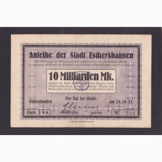 10 000 000 000 марок 1923 г. 954. Eschershausen. Германия