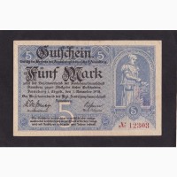 5 марок 1918г. Аннаберг-Буххольц. 12303. Германия
