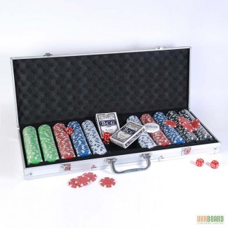 Покер, Покерный набор в металлическом кейсе 500 фишек