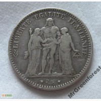 5 франков 1875 г. Франция.