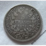 5 франков 1875 г. Франция.