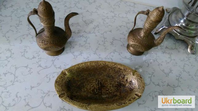 Фото 7. Латунь или бронза.самовар и набор чайников.антиквариат
