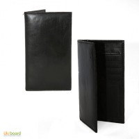 Кошелек мужской Breast Wallet (для нагрудного кармана) кожаный купюрник черный