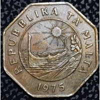 Мальта 25 центов 1975 год п264 СОСТОЯНИЕ!!! Латунь, дм. 30 мм, вес 10, 55 г