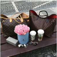 Велика жіноча сумка шоппер Люкс Луі Віттон з довгими ручками KS00004