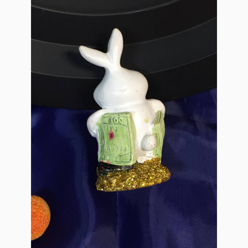 Фото 2. Статуэтка фигурка Белый денежны кролик керамика блеск Н2045