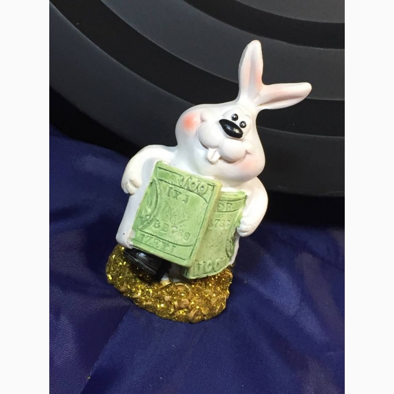 Фото 5. Статуэтка фигурка Белый денежны кролик керамика блеск Н2045