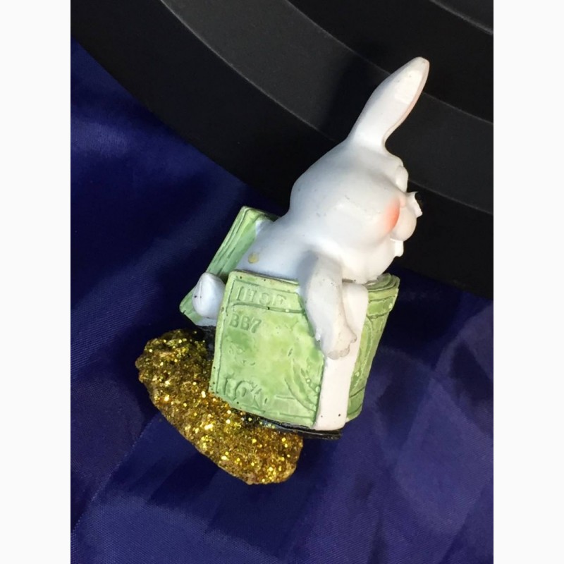 Фото 9. Статуэтка фигурка Белый денежны кролик керамика блеск Н2045