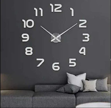 Фото 2. Великий Настінний 3D годинник 120 см сірий ZH002