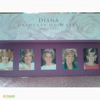 Буклет 1961-1997г.г. Принцесса Диана. 5 марок - сцепка