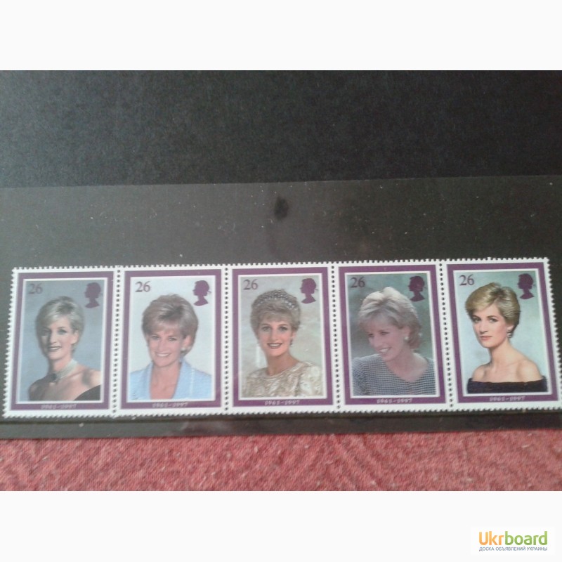 Фото 6. Буклет 1961-1997г.г. Принцесса Диана. 5 марок - сцепка