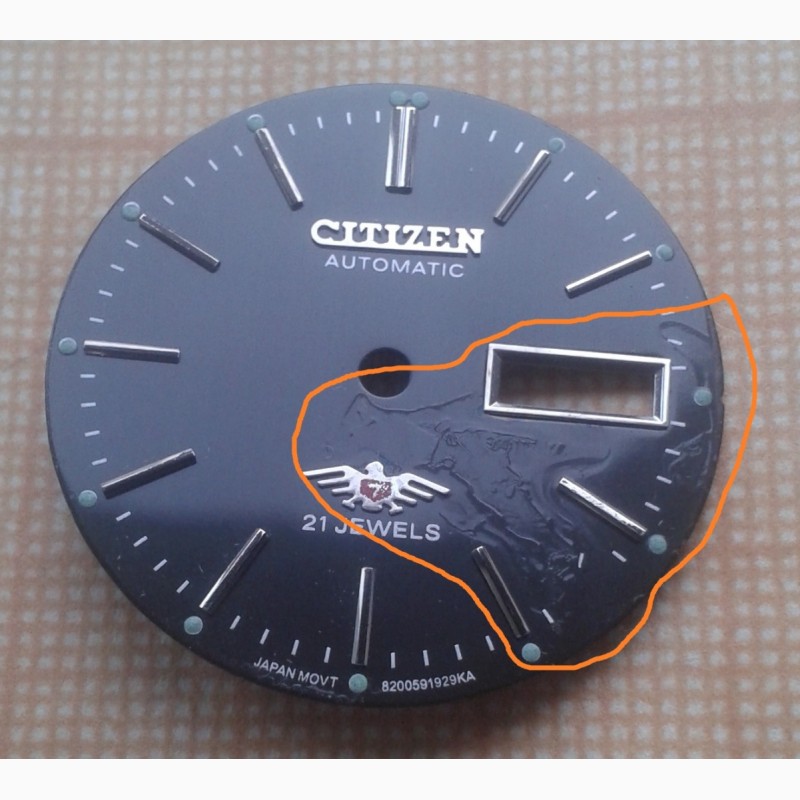 Фото 4. Циферблат на часы Citizen Automatic 7 - 21 jewel - чёрный, новый, 2 шт