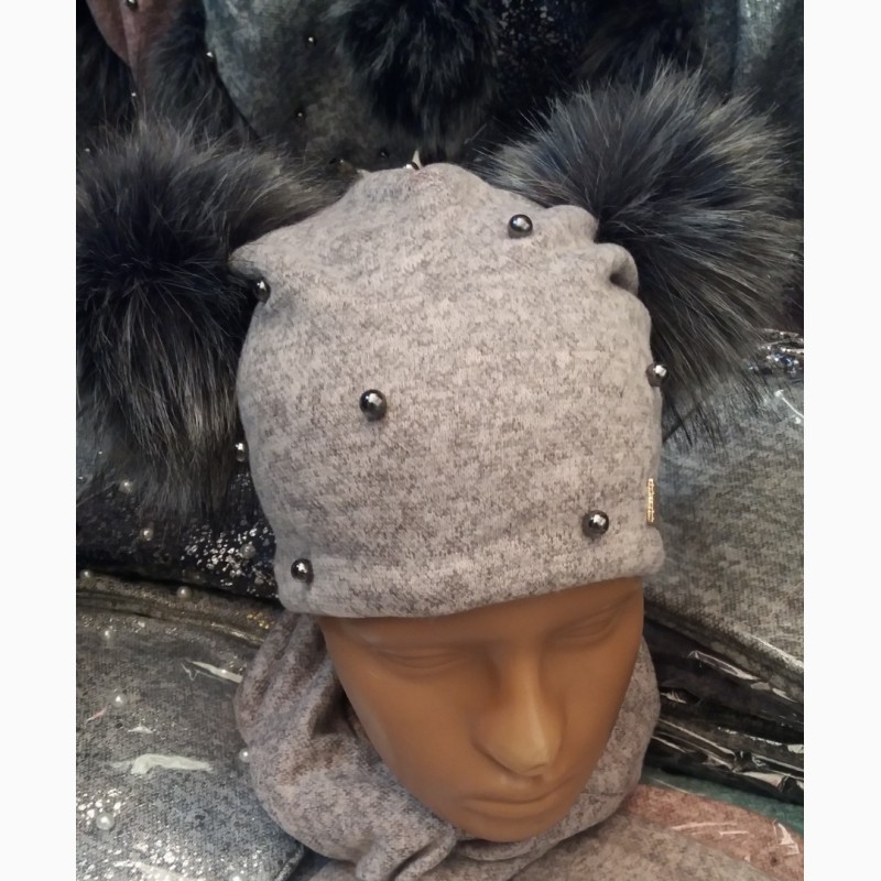Фото 8. Зимние комплекты: шапка на флисе со снудом для девочек-подростков, объём головы 48-56 см