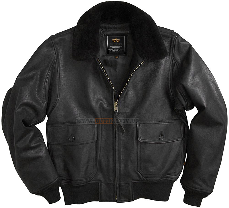 Шкіряна льотна куртка G-1 Leather Jacket (чорна)
