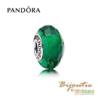 Оригинал PANDORA шарм зеленое мурано 791619