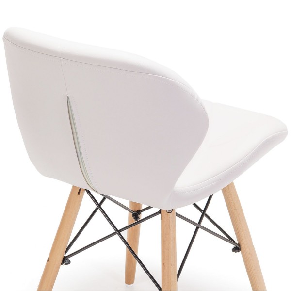 Фото 4. Мягкий стул Стар, ткань, кожзам, белый, коричневый, серый