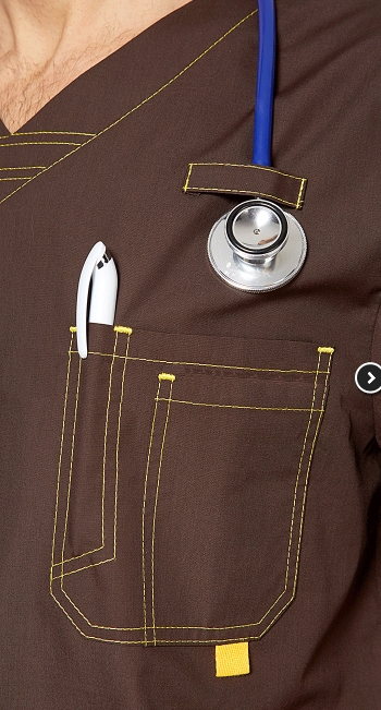 Фото 3. Медицинский мужской костюм Аура коричневый
