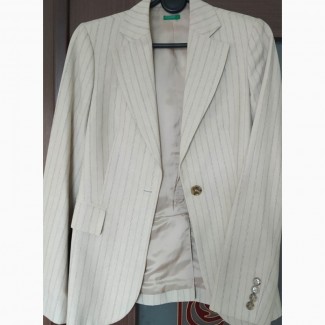 Продам элегантный женский костюм (пиджак+брюки), Benetton, хлопок. На рост 160см