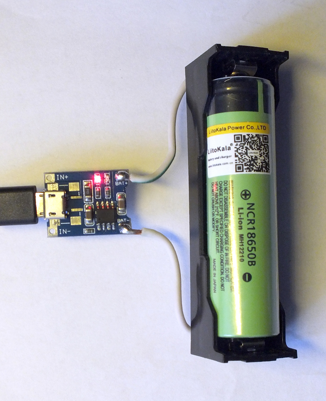 Фото 5. Модуль TP-4056 для заряда Li-Ion акумуляторов 18650