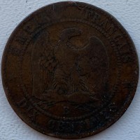 Франция 10 сантим 1853 год п257