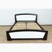 Двоспальне ліжко Женєва з масиву бука з фігурним узголів#039;ям
