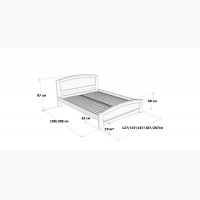 Двоспальне ліжко Женєва з масиву бука з фігурним узголів#039;ям