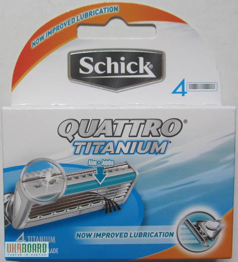 Картриджи SCHICK QUATTRO Titanium Blades - 4 шт., из Германии