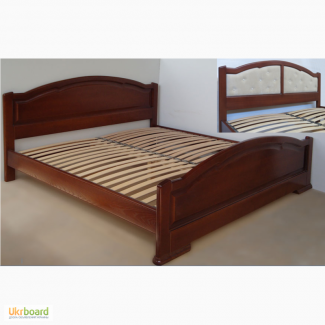 Двуспальная кровать с изножьем из массива дерева (ясень, дуб)